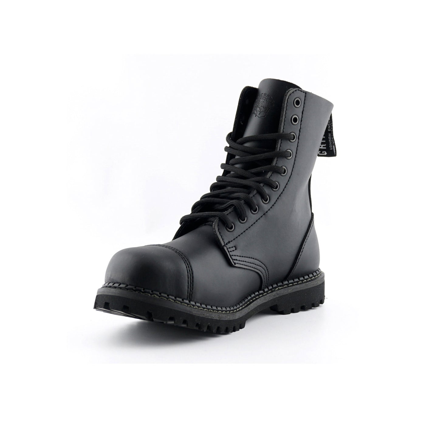 GRINDERS co.uk 10 Loch Stiefel/Boots STAG CS with Steelcap and Commando Soles (schwarz - black)