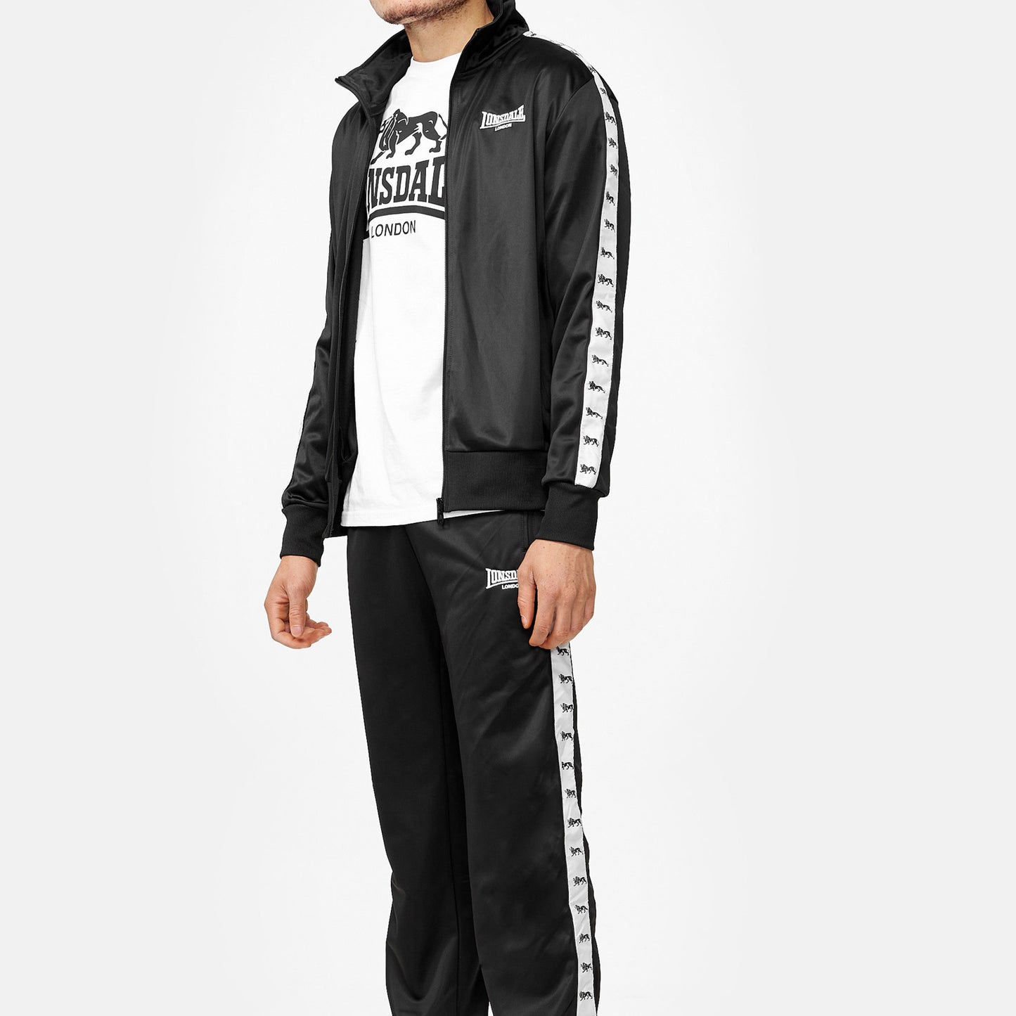 LONSDALE Trainingsjacke Track Jacket normale Passform (schwarz - black)