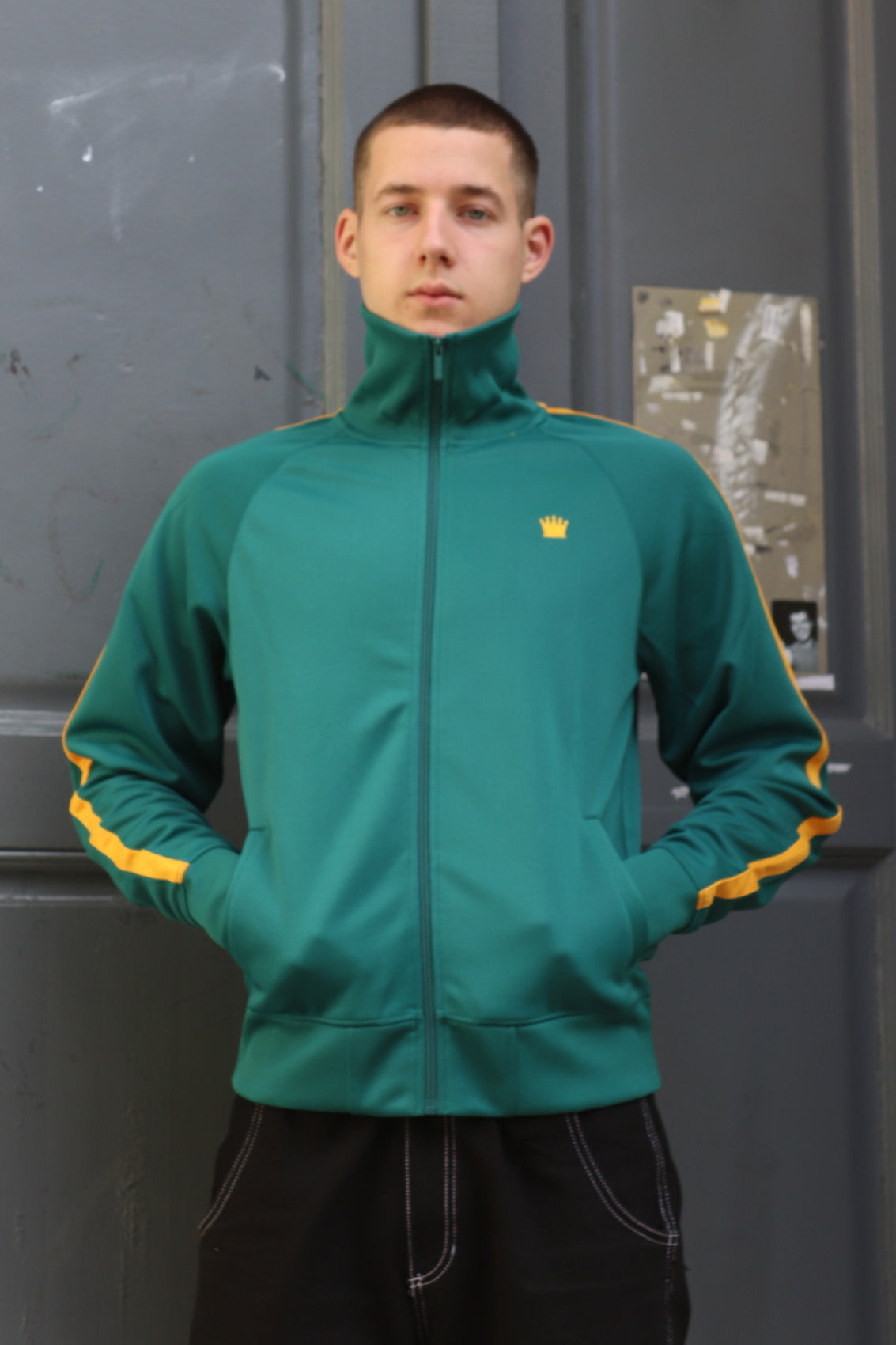 Trainingsjacke Track Jacket KINGSLEAGUE (green mit gelben Streifen)