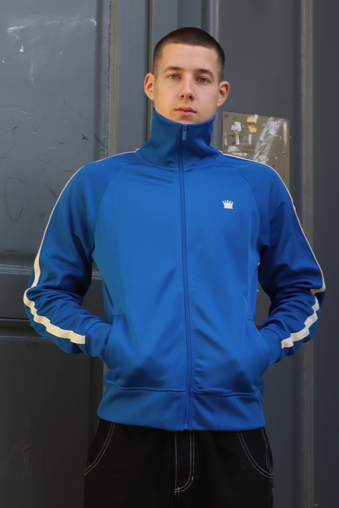 Trainingsjacke Track Jacket KINGSLEAGUE (royal blue mit weissen Streifen)