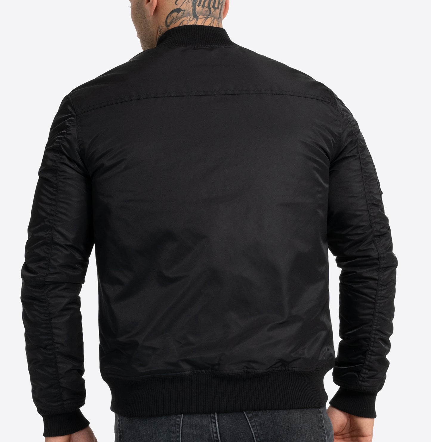 LONSDALE Bomber Jacke mit Harrington Futter schmale Passform (black - schwarz)