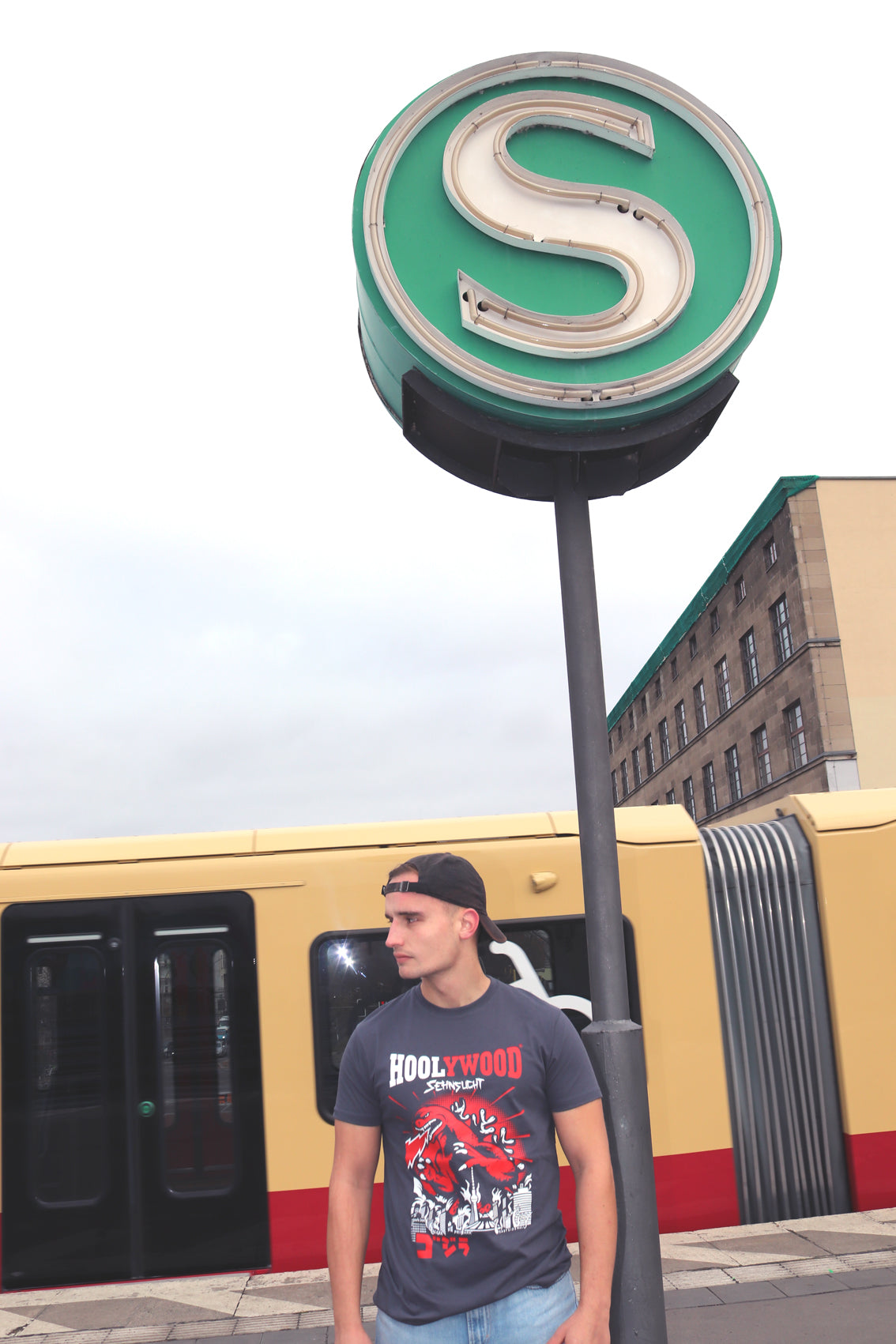 HOOLYWOOD T-Shirt GODZILLA kurzarm regular limited Edition 100% Siebdruck made in Germany (grau - grey)