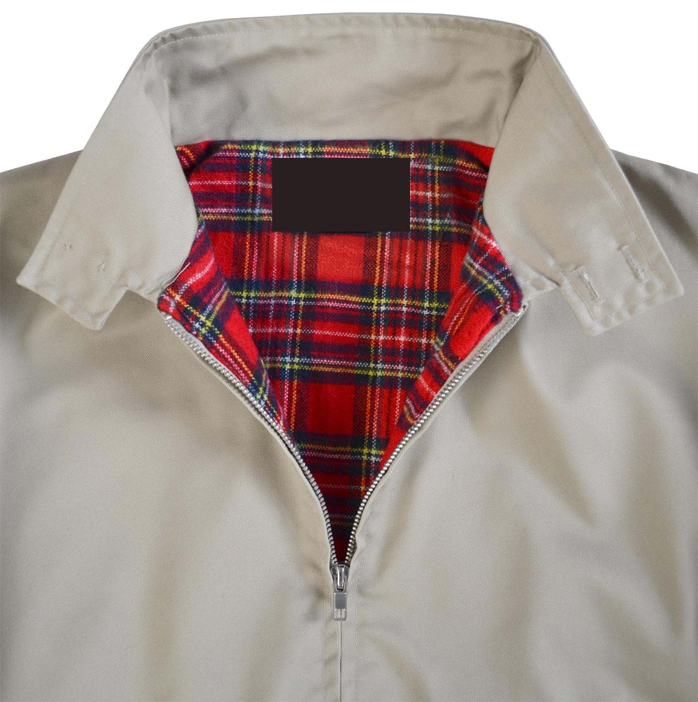Harrington Jacke Blouson mit schottischem Tartan Futter(beige - sand)