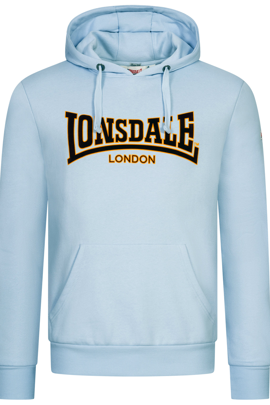 LONSDALE London Hoodie Kapuzensweatshirt mit klassischem zweifarbigem Flockdruck (hellblau - sky)