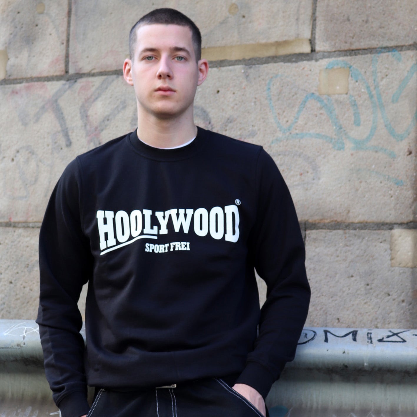 HOOLYWOOD Sweatshirt SPORT FREI 100% Baumwolle - cotton (black/schwarz)