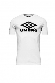 UMBRO T-Shirt mit großem UMBRO Logo, Kurzarm Rundhalsausschnitt (weiss - white)