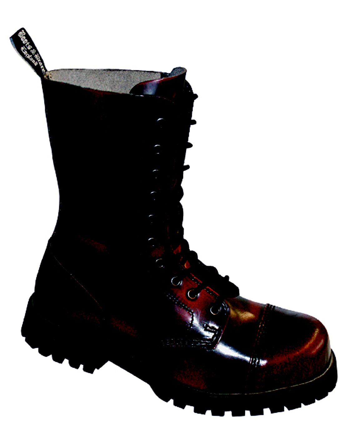 Siefel Boots 10-Loch Ranger Springerstiefel Worker BOOTS & BRACES (burgundy rub off)