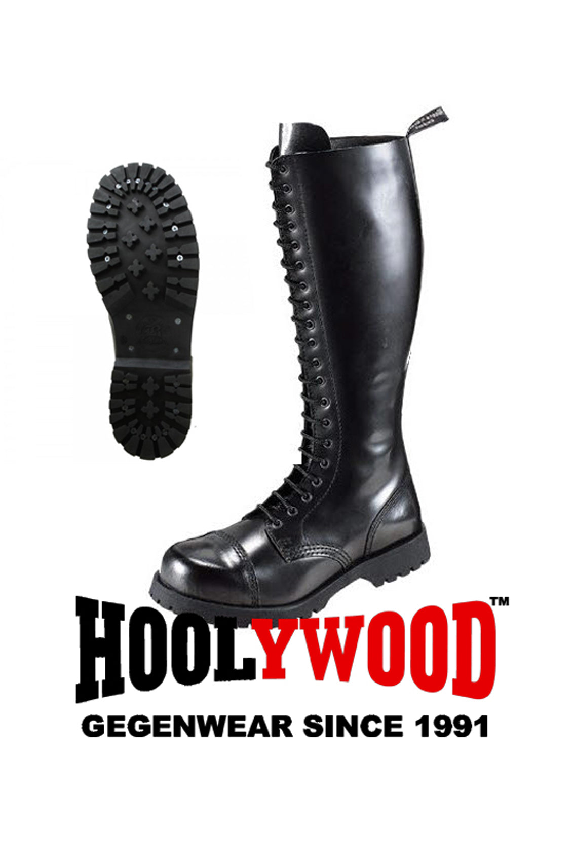 Siefel Boots 20-Loch Ranger Springerstiefel Worker BOOTS & BRACES (schwarz - black)