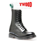 SOLOVAIR 11-Loch Stiefel 11 Eye Derby Boot Hi-Shine (schwarz - black)