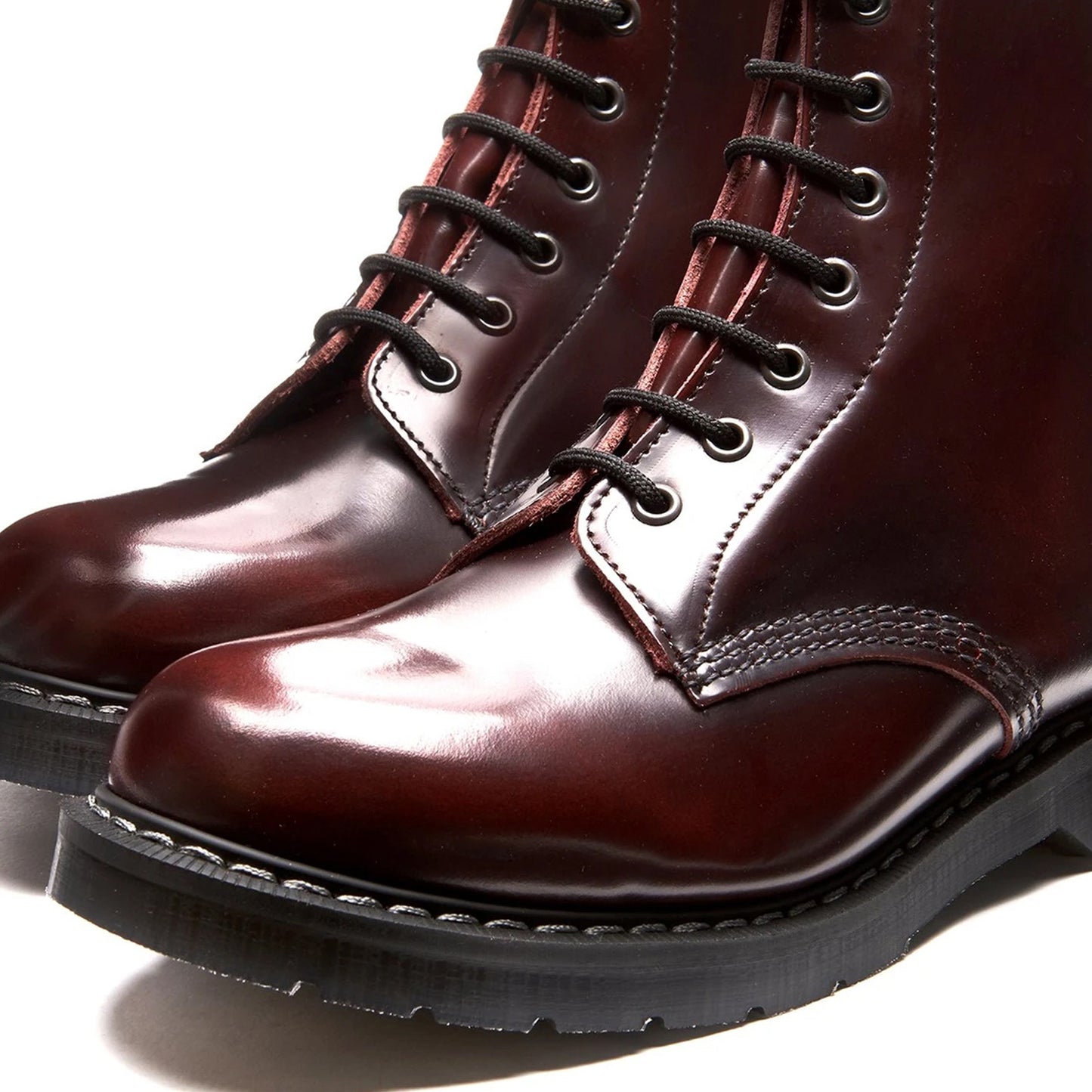SOLOVAIR 8-Loch Stiefel 8 Eye Derby Boot Hi-Shine (oxblood - rub off)