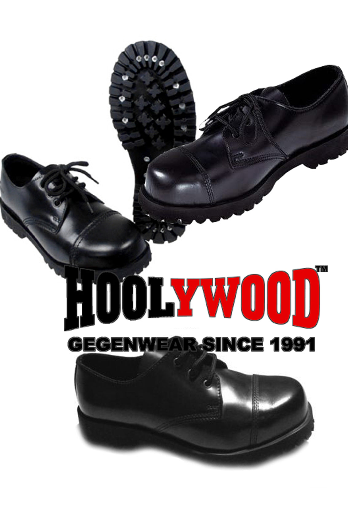 Schuhe 3-Loch Ranger Shoes Worker BOOTS & BRACES (schwarz - black)