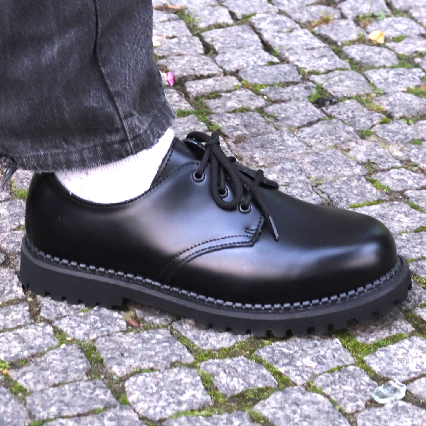 GRINDERS co.uk 3 Loch Shoes PERSIVAL CS with Commando Soles (schwarz - black)