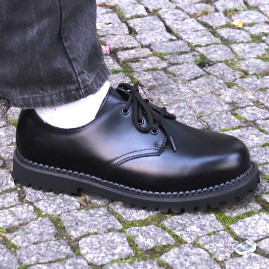 GRINDERS co.uk 3 Loch Shoes PERSIVAL CS with Commando Soles (schwarz - black)