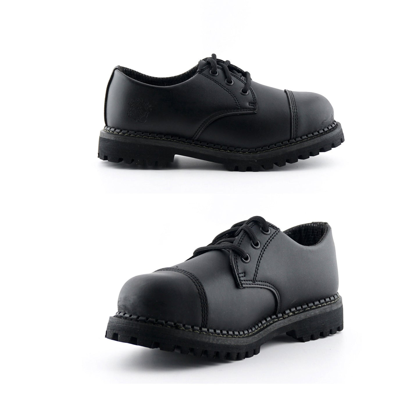 GRINDERS co.uk 3 Loch Shoes REGENT CS with Steelcap and Commando Soles (schwarz - black)