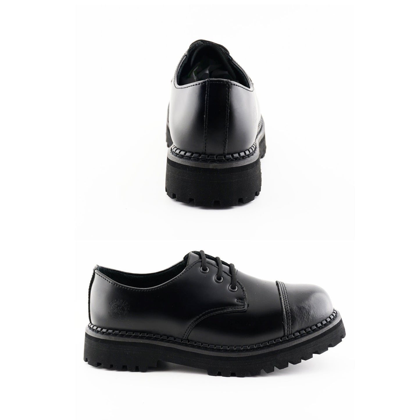 GRINDERS co.uk 3 Loch Shoes REGENT CS with Steelcap and Commando Soles (schwarz - black)