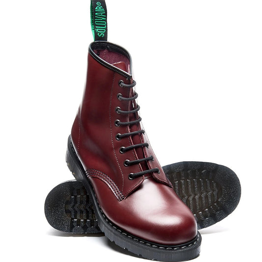 SOLOVAIR 8-Loch Stiefel 8 Eye Derby Boot Hi-Shine (oxblood - weinrot)
