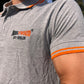 HOOLYWOOD Poloshirt Baumwolle Piqué (Grey melange mit orangen Streifen)