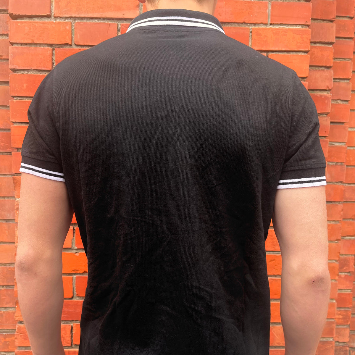 HOOLYWOOD Poloshirt Baumwoll-Pique (black - schwarzmit weissen Streifen)