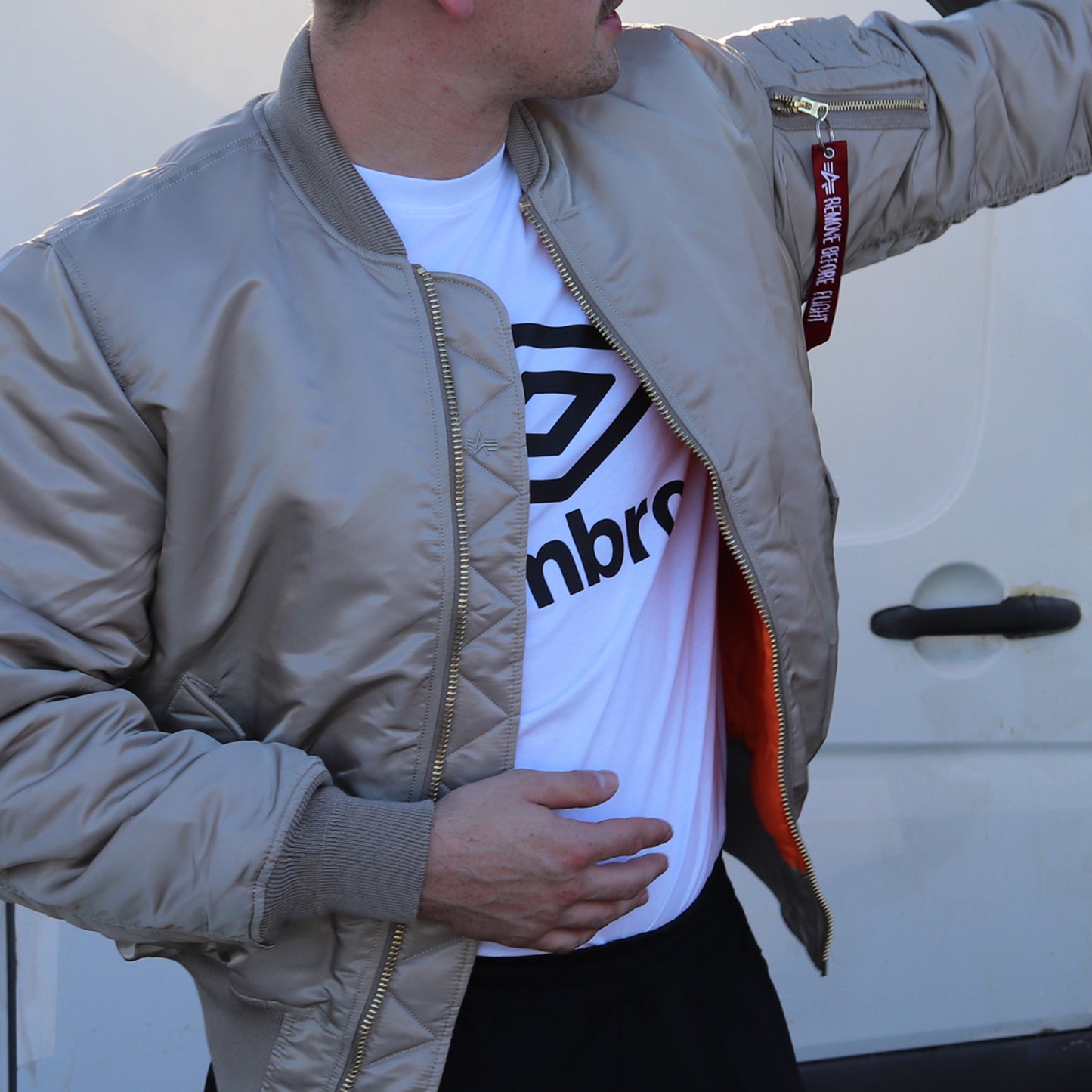 ALPHA IND. Bomberjacket, Fliegerjacke, limited edition (silber - vintage sand)