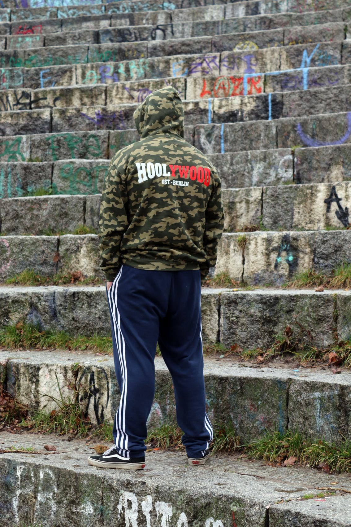HOOLYWOOD OST-BERLIN Kapuzen Sweatshirt, Made in Germany, imited Edition (woodland - camouflage)