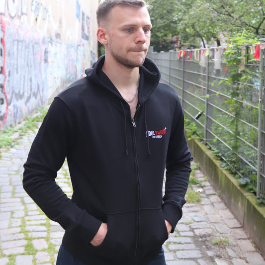 HOOLYWOOD – OST BERLIN Kapuzenjacke Zipped Hoodi mit zweifarbigem Logostick - Made in Germany (schwarz - black)