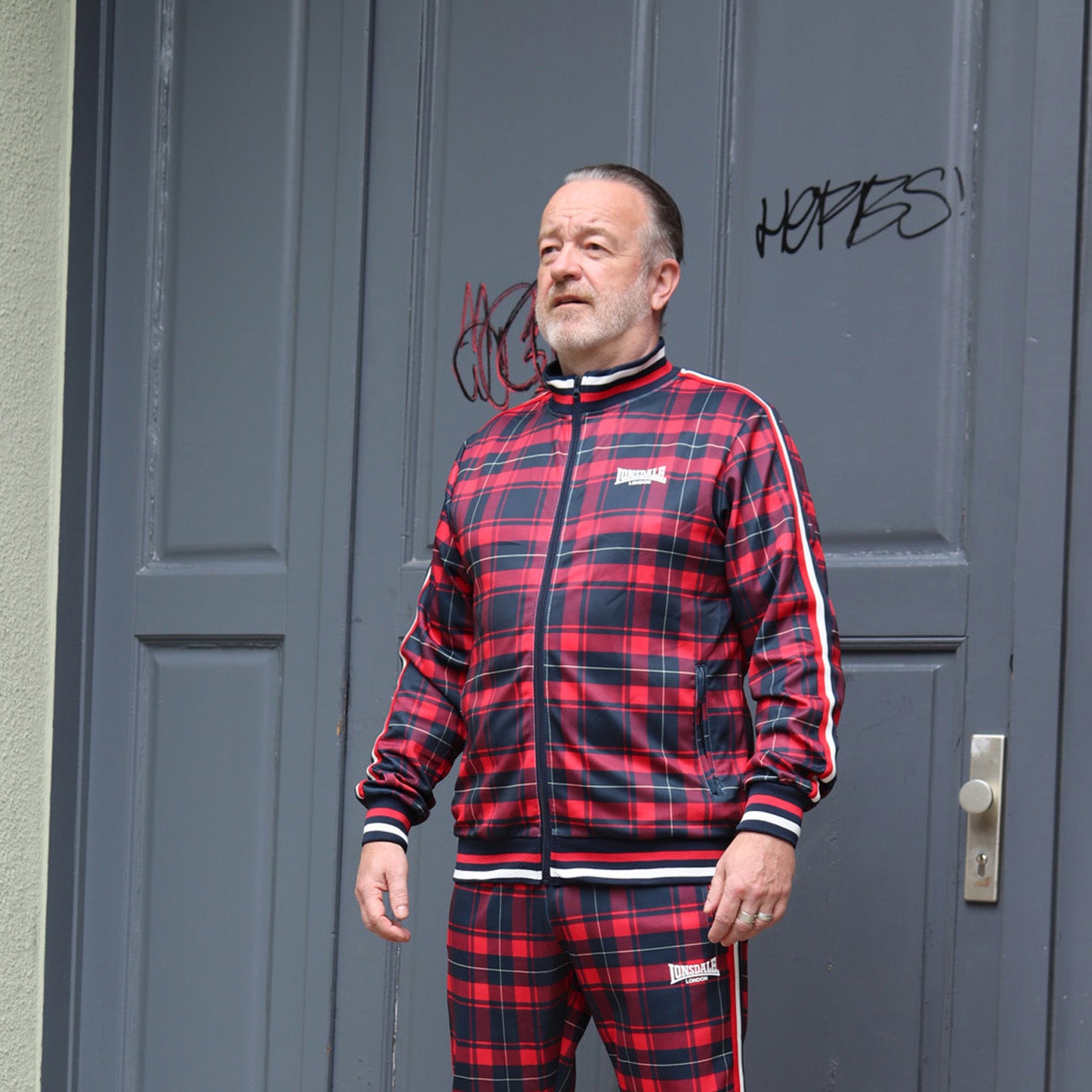 Trainingsjacke "The Gentlemen" Track jacket von LONSDALE LONDON (wickstone - red-blue-karo)