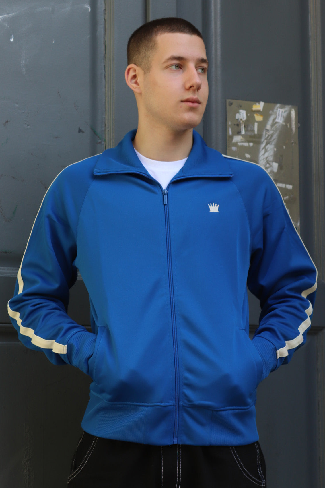 Trainingsjacke Track Jacket KINGSLEAGUE (royal blue mit weissen Streifen)