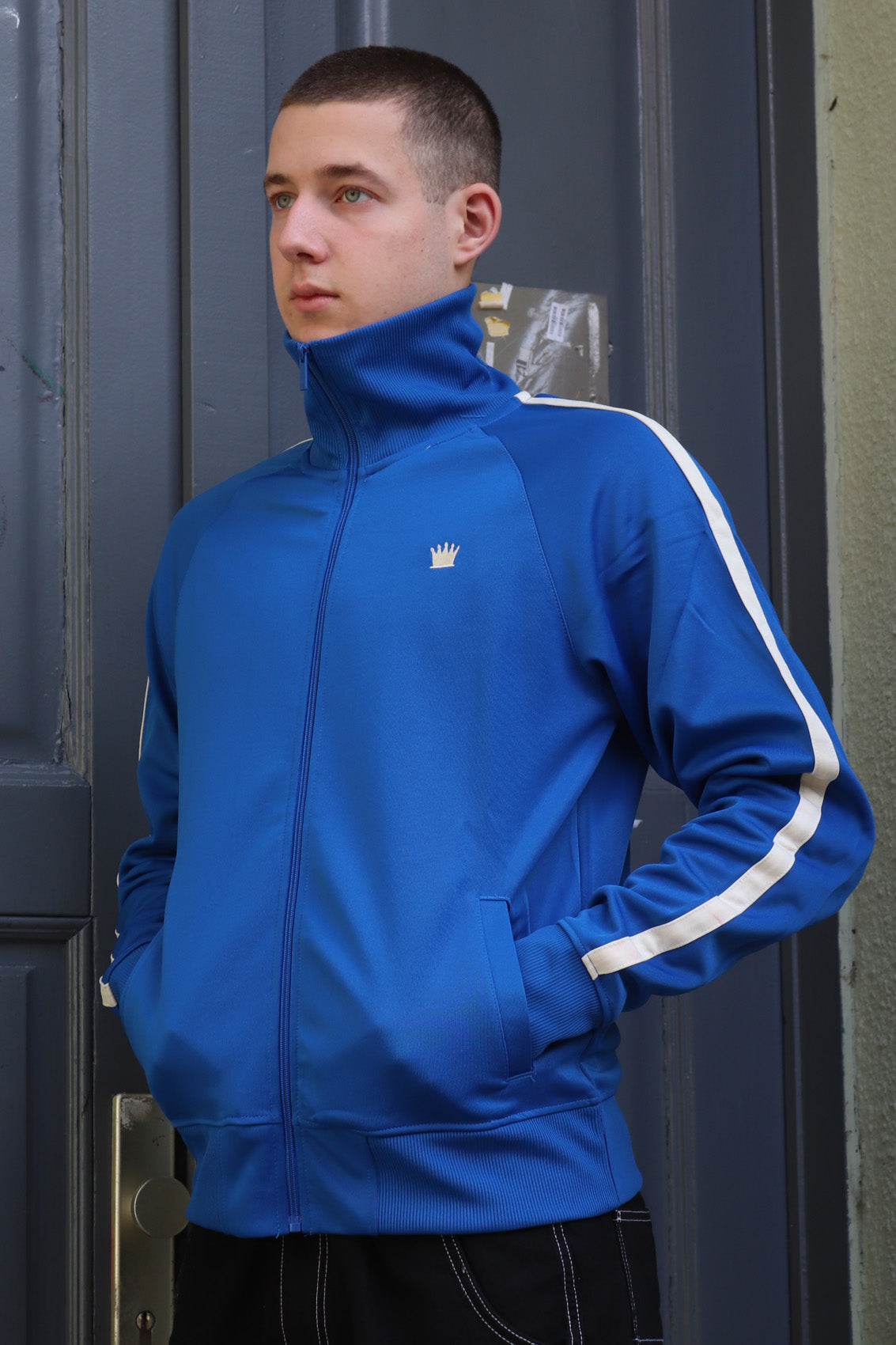 Trainingsjacke Track Jacket KINGSLEAGUE (royal blue mit weissen Streifen)