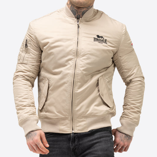 LONSDALE Bomber Jacke mit Harrington Futter schmale Passform (beige)