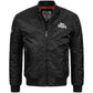 LONSDALE Bomber Jacke mit Harrington Futter schmale Passform (black - schwarz)