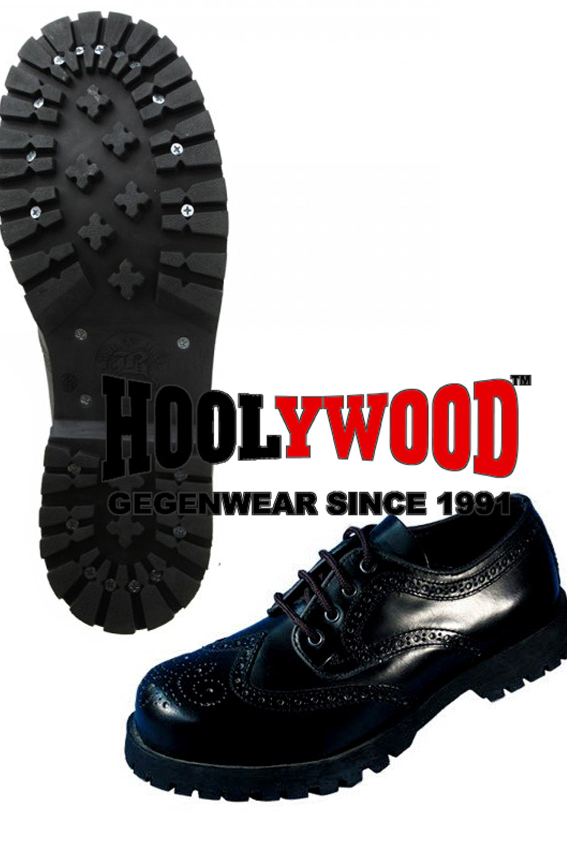 Budapester Schuhe mit Stahlkappe, BOOTS & BRACES   Made in EU, 2-colors (black - schwarz)