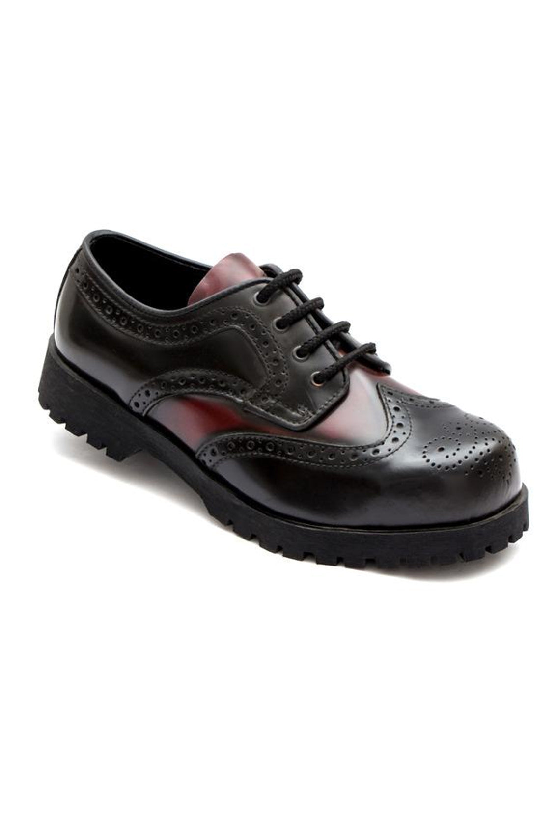 Budapester Schuhe mit Stahlkappe, BOOTS & BRACES   Made in EU, 2-colors (black - burgundy, schwarz -weinrot)