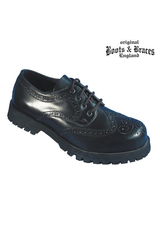 Budapester Schuhe mit Stahlkappe, BOOTS & BRACES   Made in EU, 2-colors (black - schwarz)