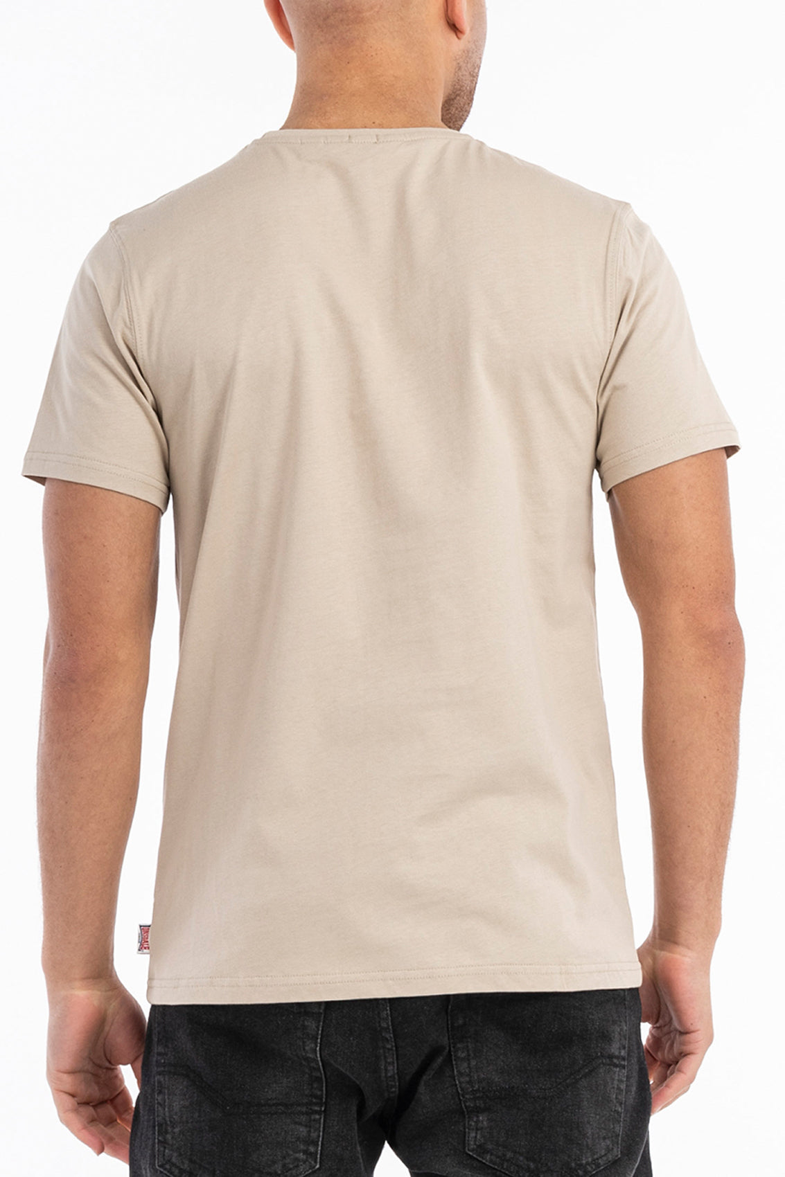 LONSDALE LONDON T-Shirt mit klassischem Flockdruck auf der Brust/Front (beige)