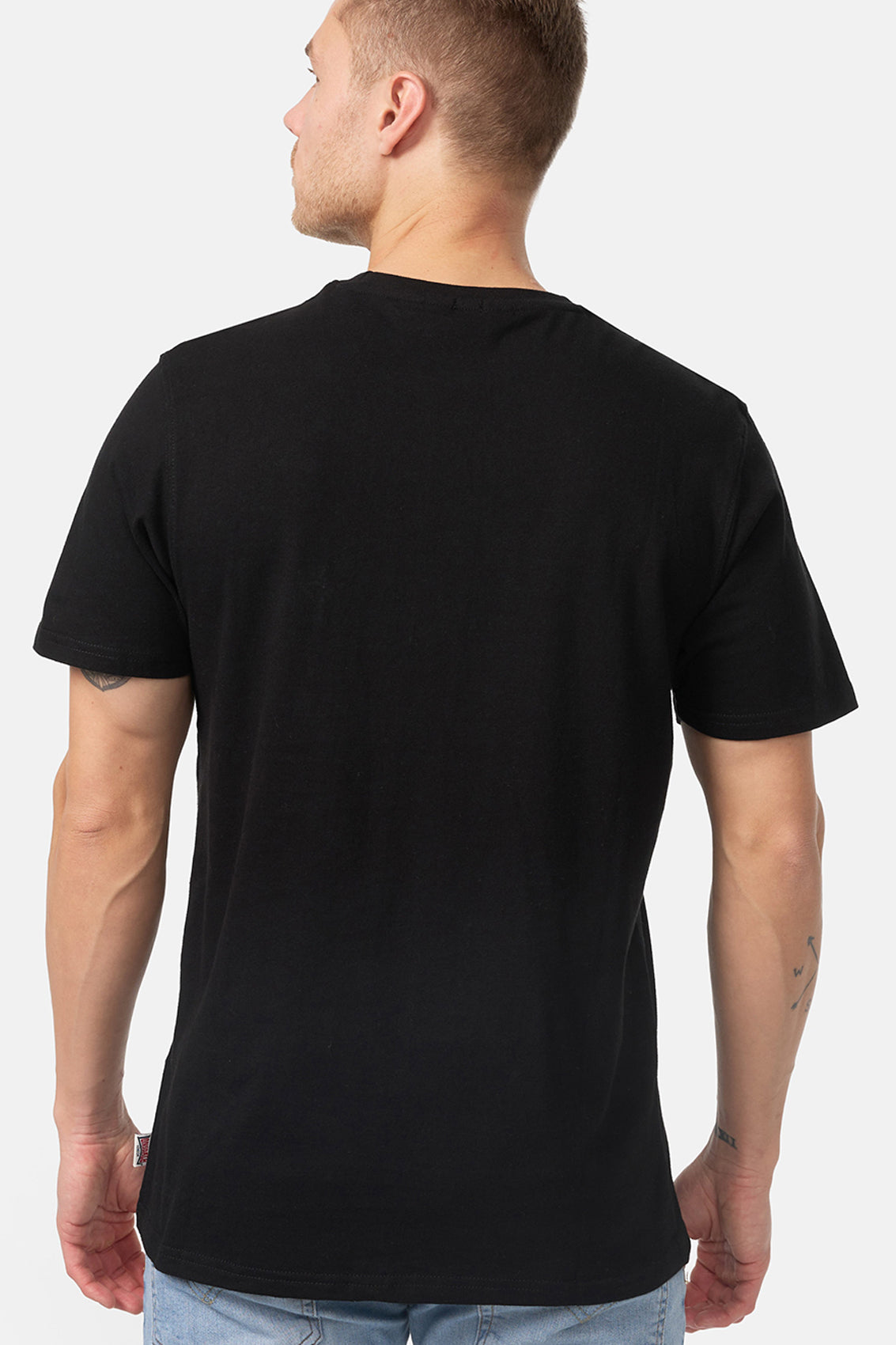 LONSDALE LONDON T-Shirt mit klassischem Flockdruck auf der Brust/Front (black - schwarz)