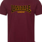 LONSDALE LONDON T-Shirt mit klassischem Flockdruck auf der Brust/Front (weinrot - oxblood)