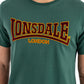 LONSDALE LONDON T-Shirt mit klassischem Flockdruck auf der Brust/Front (dunkelgrün - bottlegreen)