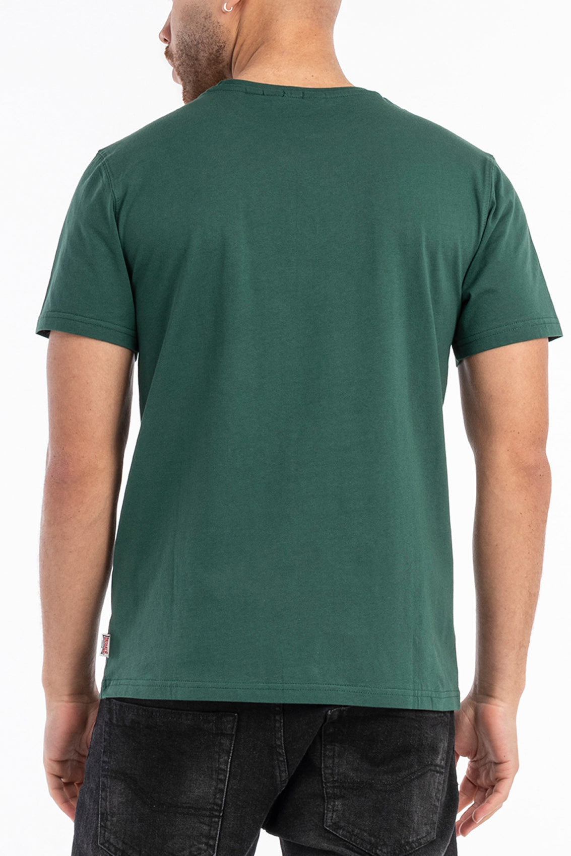 LONSDALE LONDON T-Shirt mit klassischem Flockdruck auf der Brust/Front (dunkelgrün - bottlegreen)