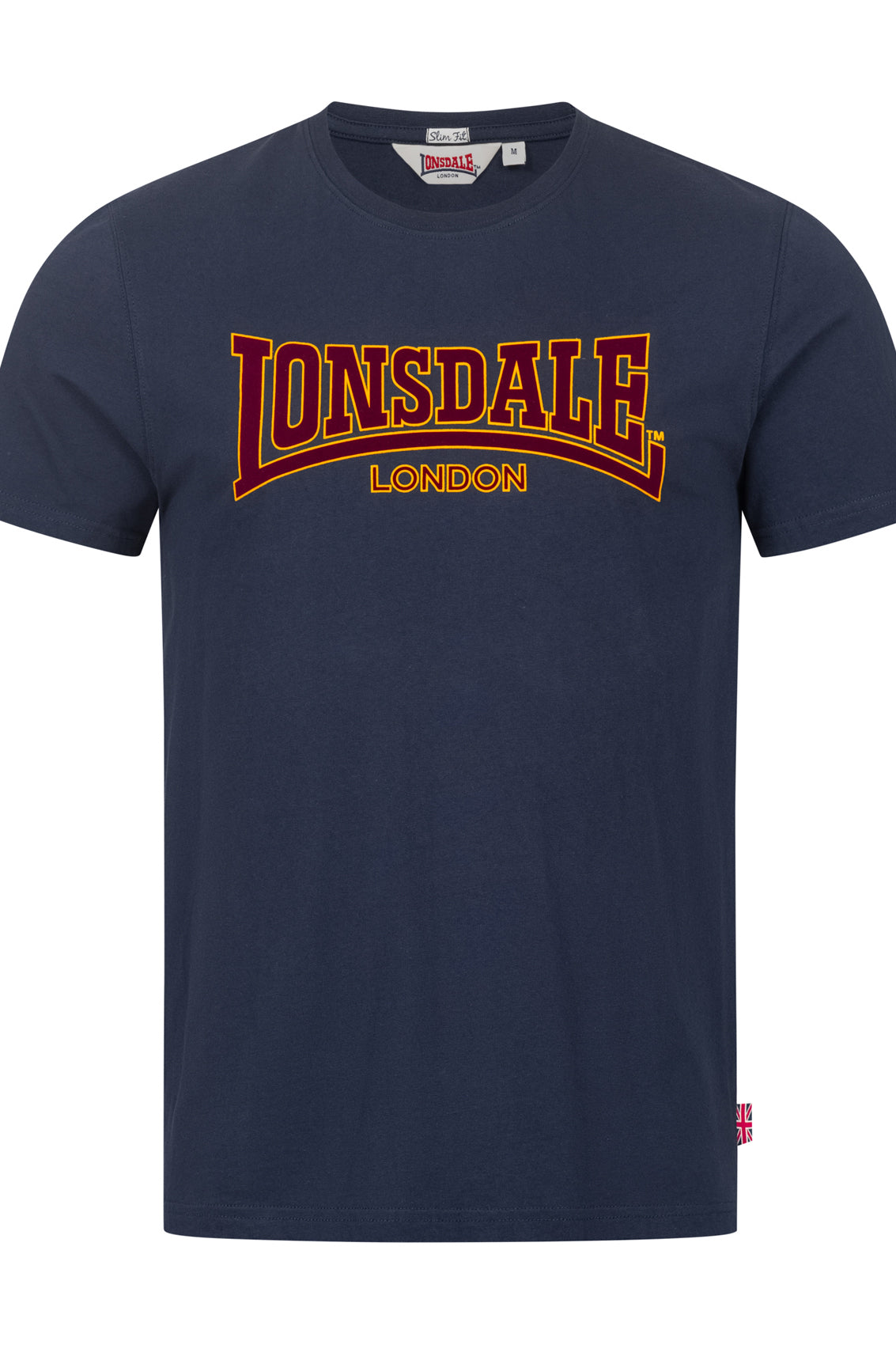 LONSDALE LONDON T-Shirt mit klassischem Flockdruck auf der Brust/Front (dunkelblau - navy)