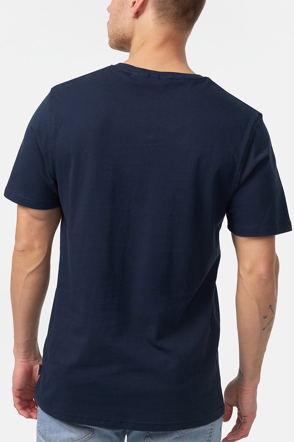 LONSDALE LONDON T-Shirt mit klassischem Flockdruck auf der Brust/Front (dunkelblau - navy)