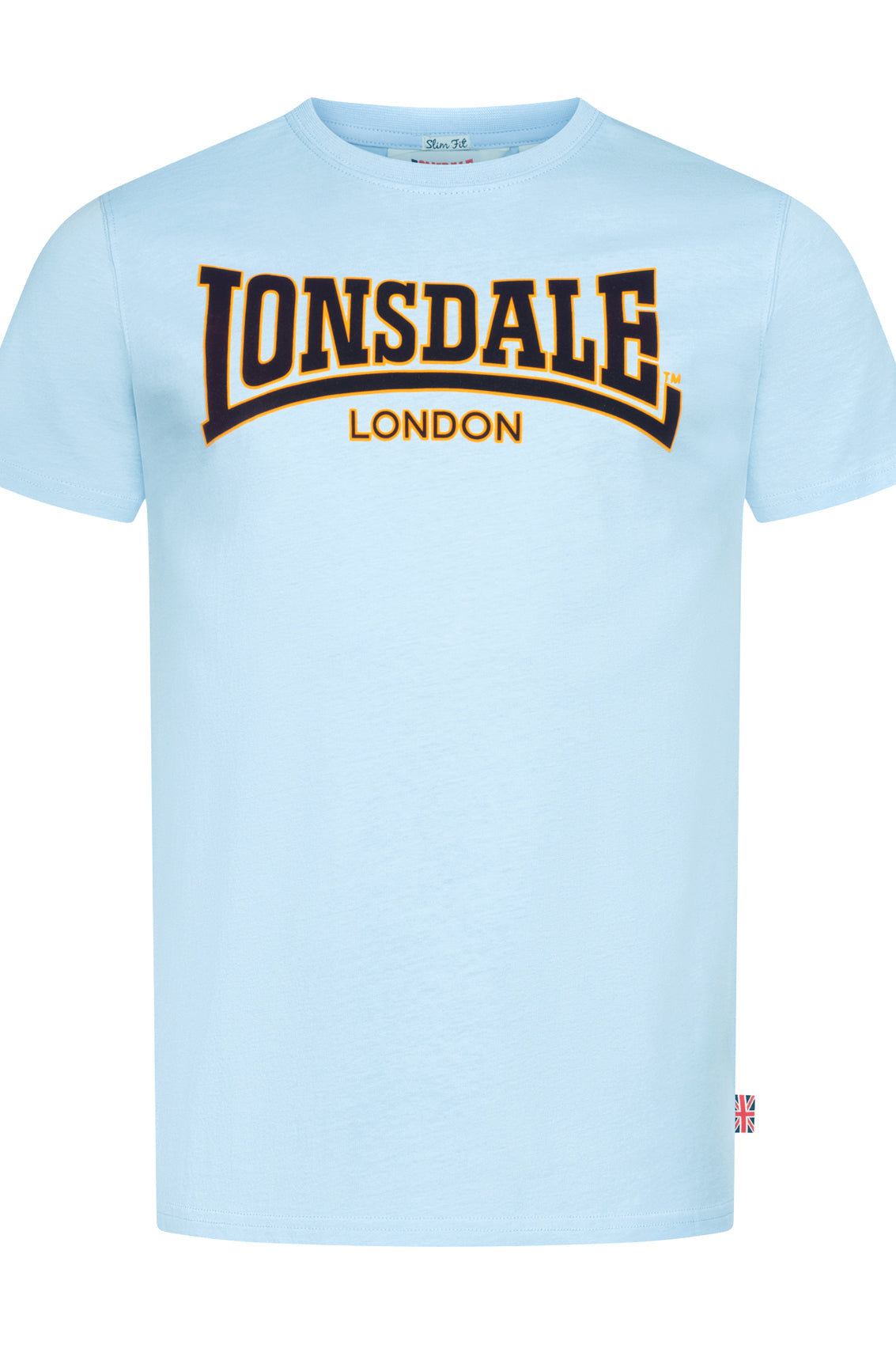 LONSDALE LONDON T-Shirt mit klassischem Flockdruck auf der Brust/Front (hellblau - sky)