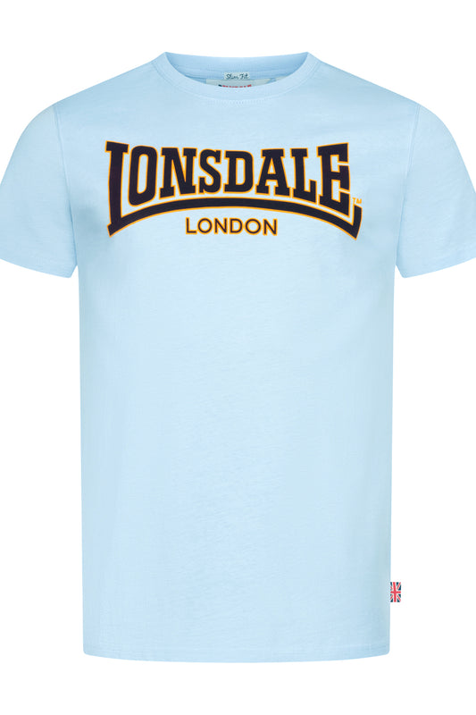 LONSDALE LONDON T-Shirt mit klassischem Flockdruck auf der Brust/Front (hellblau - sky)