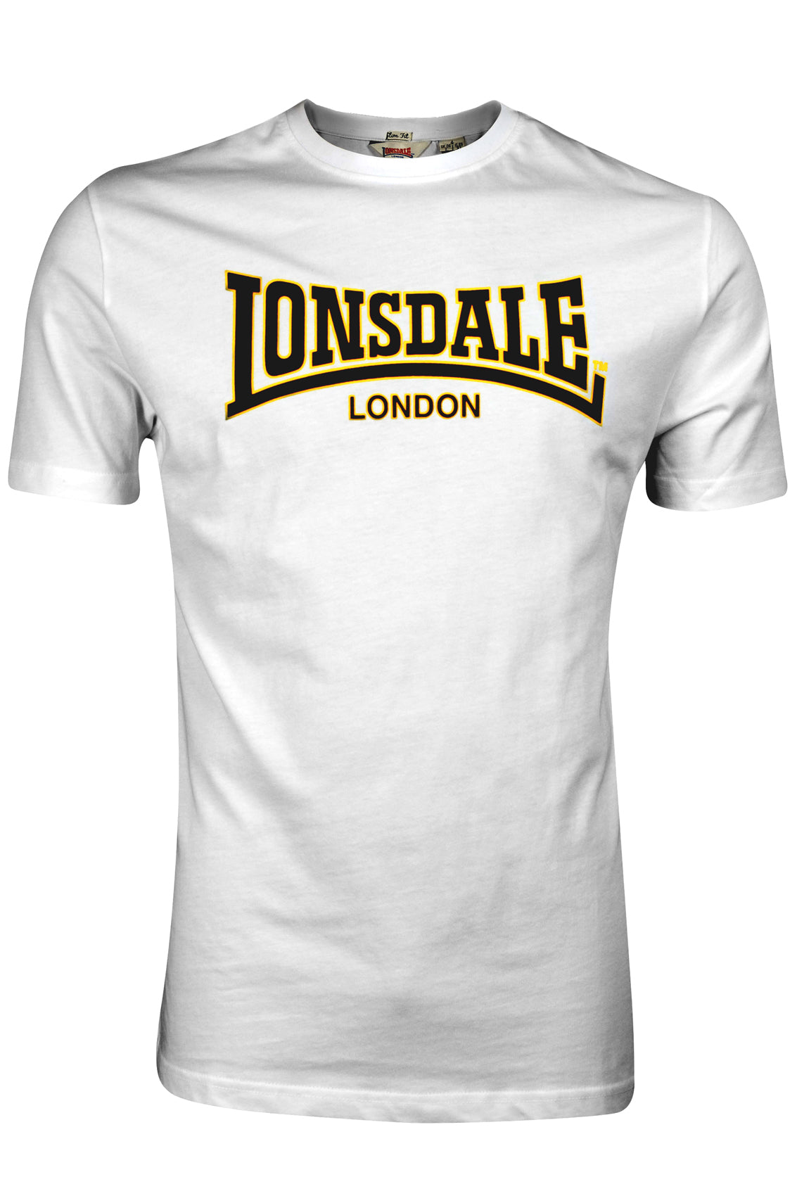 LONSDALE LONDON T-Shirt mit klassischem Flockdruck auf der Brust/Front (weiss - white)