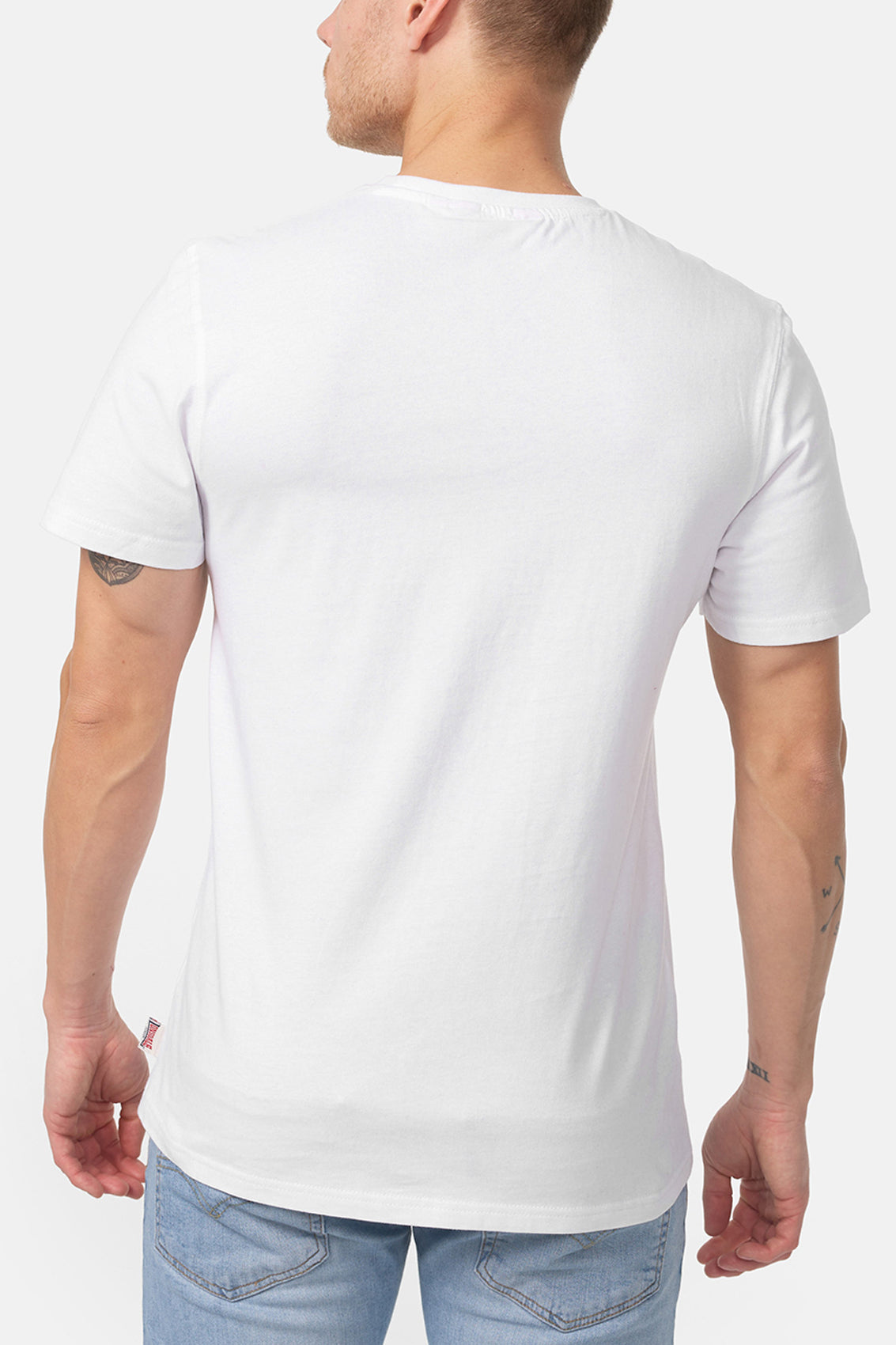 LONSDALE LONDON T-Shirt mit klassischem Flockdruck auf der Brust/Front (weiss - white)