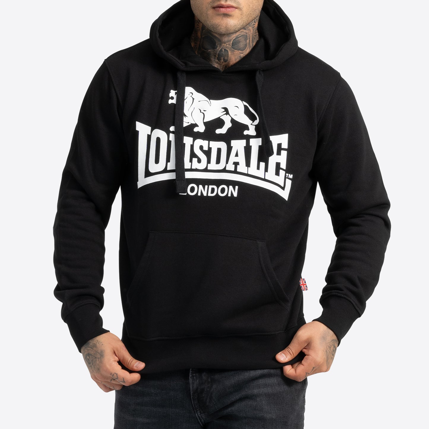 LONSDALE Kapuzensweatshirt mit großem Logo-Druck auf der Brust