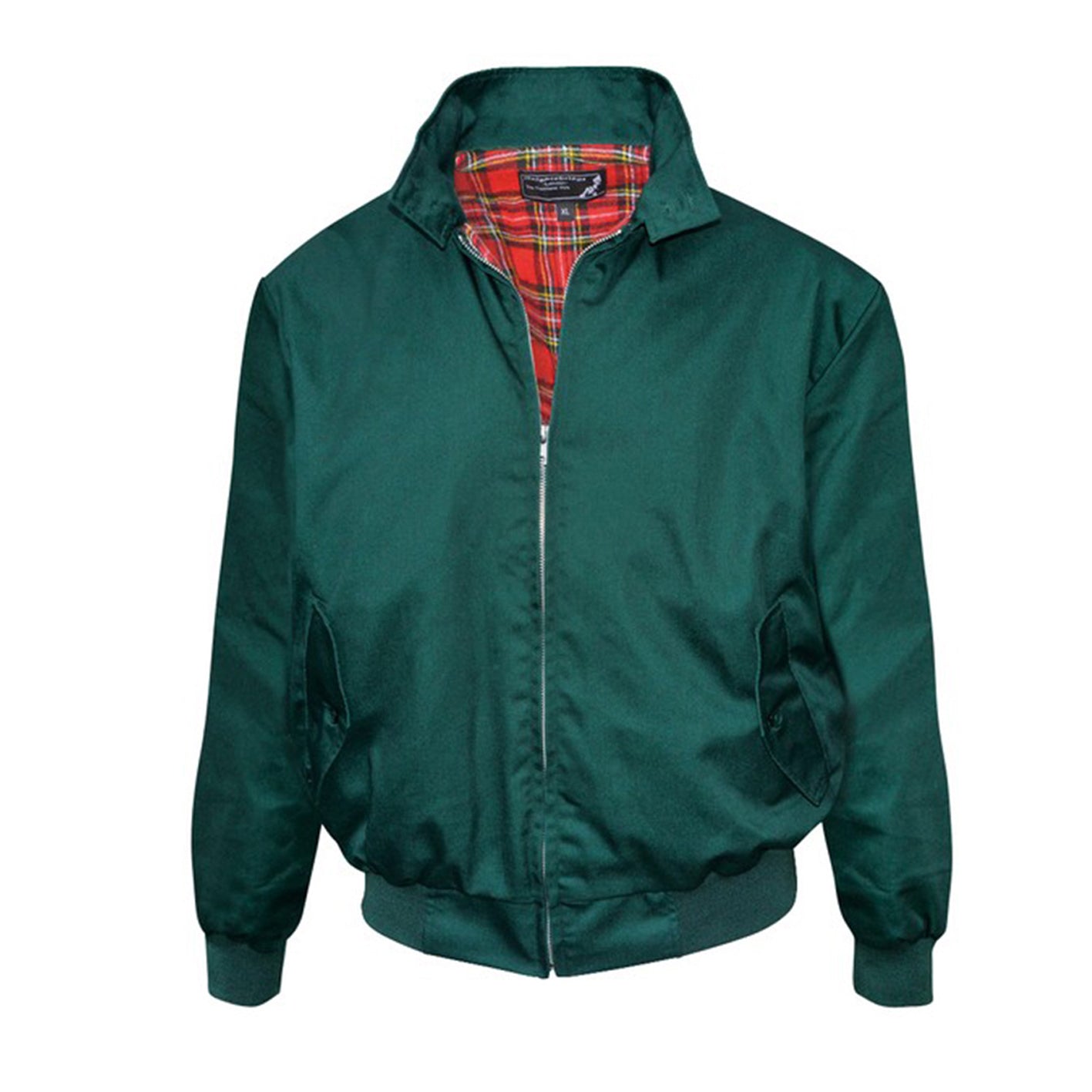 Harrington Jacke Blouson mit schottischem Tartan Futter (bottle green - dunkelgrün)