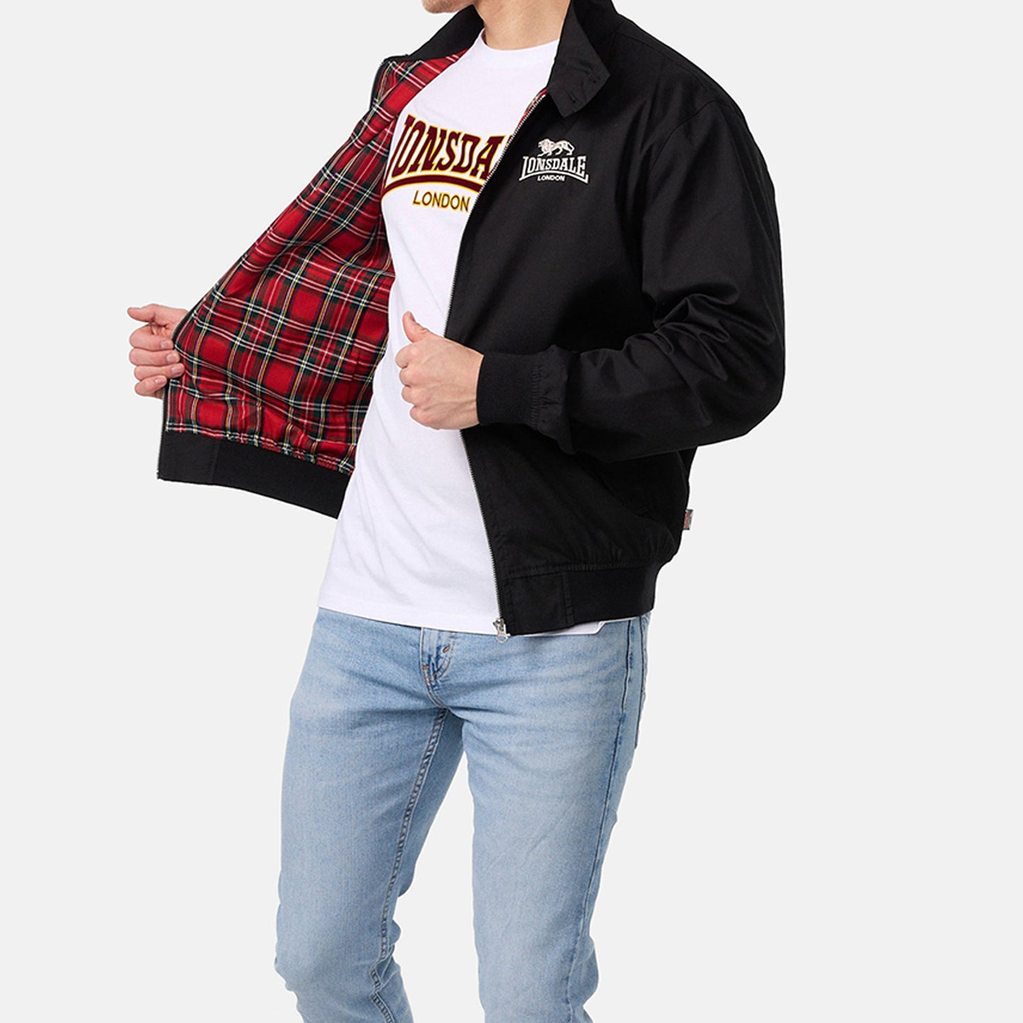 LONSDALE Harrington Jacke schmale Passform (black - schwarz)