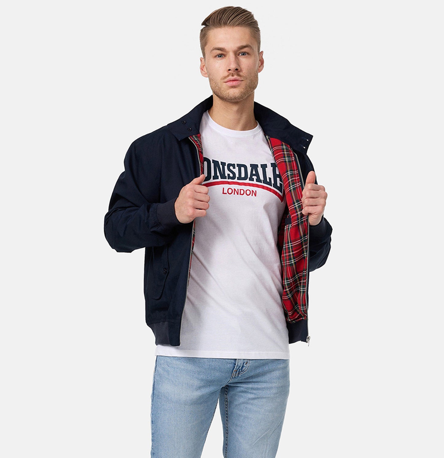 LONSDALE Harrington Jacke schmale Passform (black - schwarz)