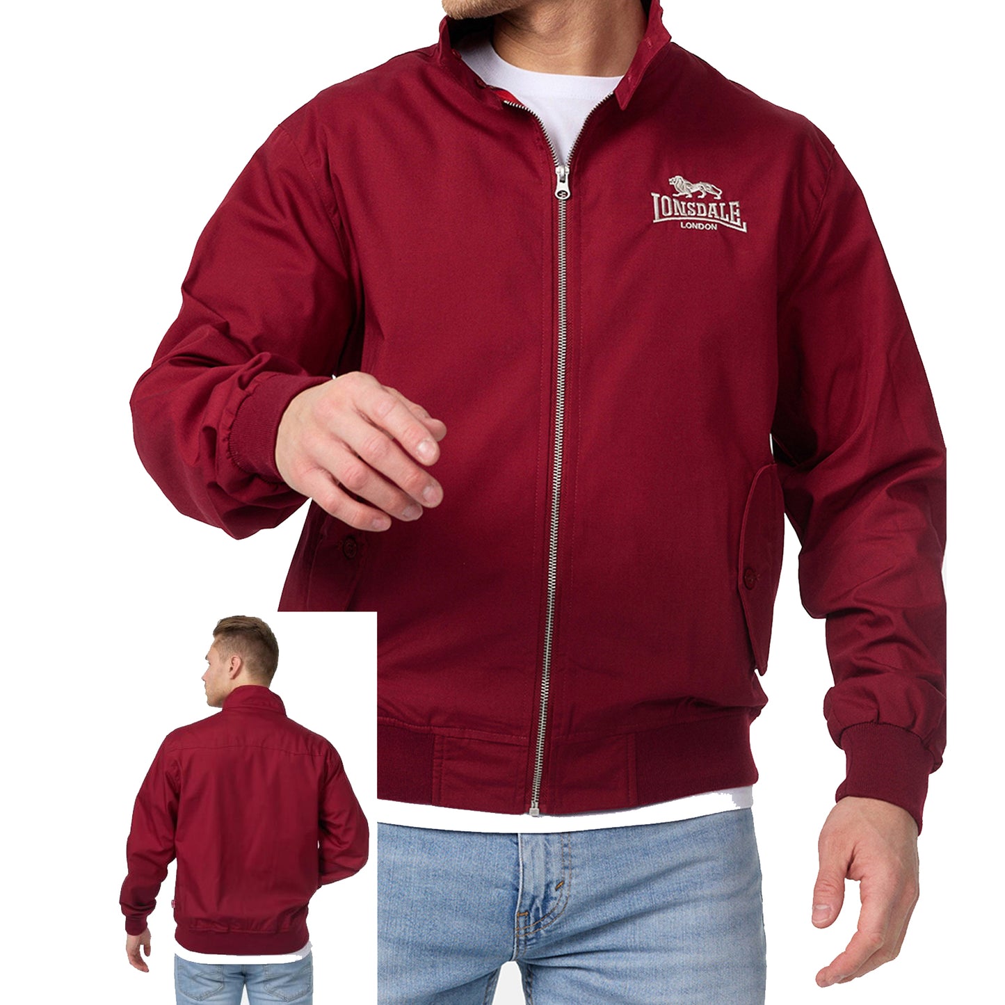 LONSDALE Harrington Jacke schmale Passform (burgundy - weinrot)