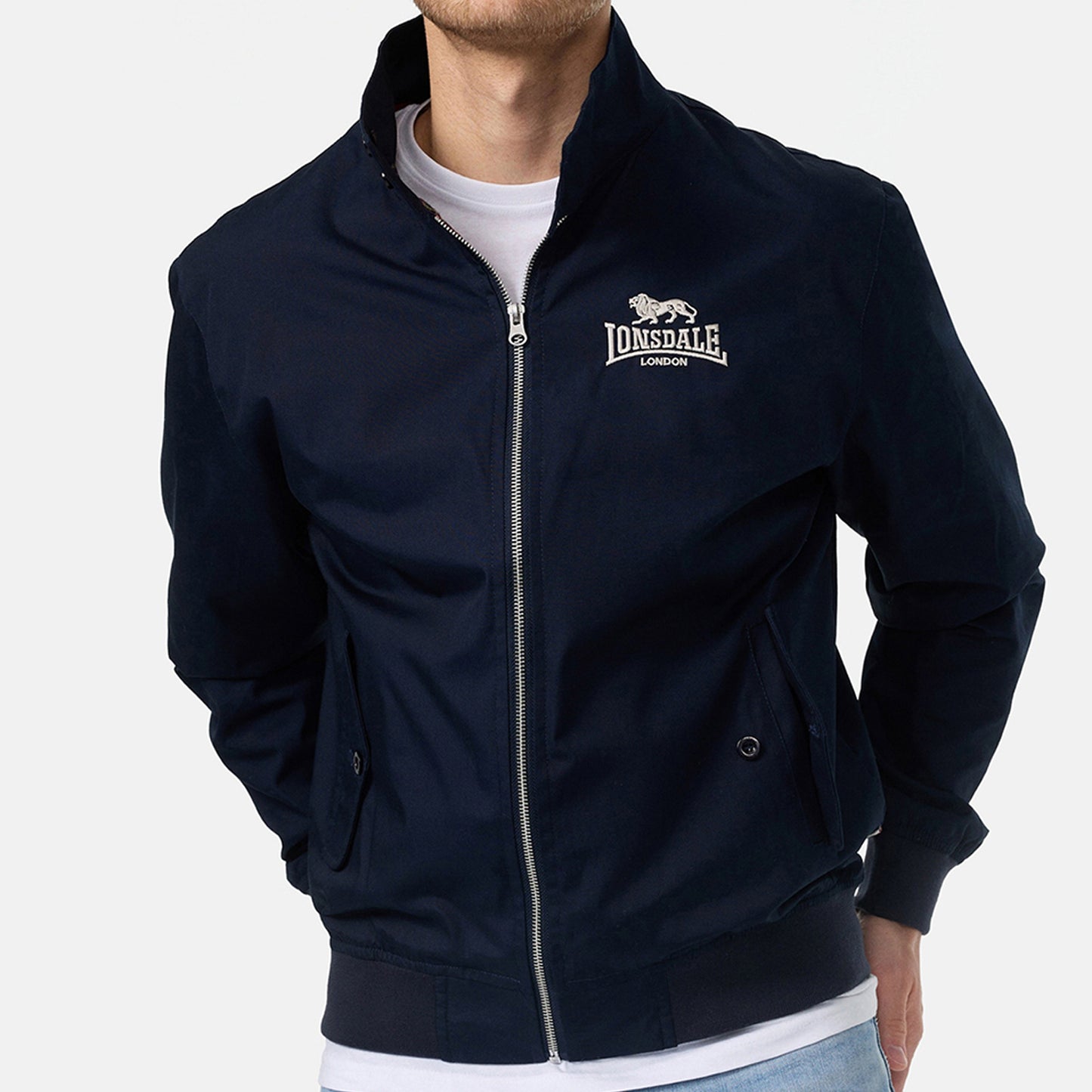 LONSDALE Harrington Jacke schmale Passform (dunkelblau - navy)